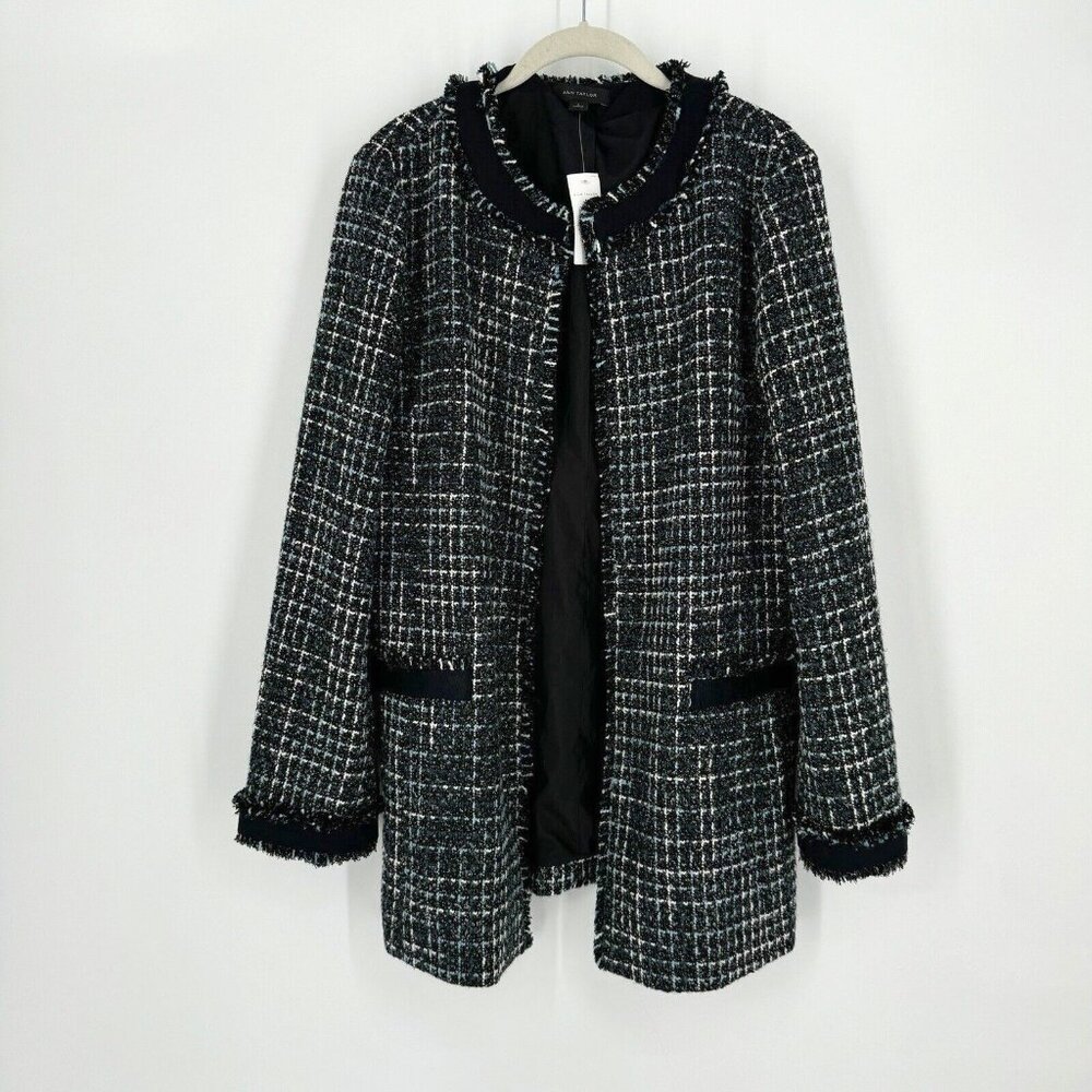 Ann Taylor Blazer Women’s large L tweed  office workwear career business